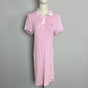 Polo by Ralph Lauren Pink Cable Knit Midi Dress